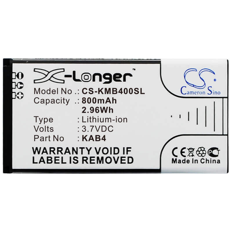 3.7V, Li-ion, 800mAh, SmartPhone battery fits Maxcom, Kazam, Kab4, Life B4, 2.96Wh Mobile, SmartPhone Cameron Sino Technology Limited (Smartphone)