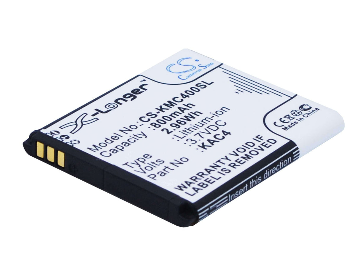 3.7V, Li-ion, 800mAh, SmartPhone battery fits Kazam, Kac4, Life C4, Life Senioren C4, 2.96Wh Mobile, SmartPhone Cameron Sino Technology Limited (Suspended)