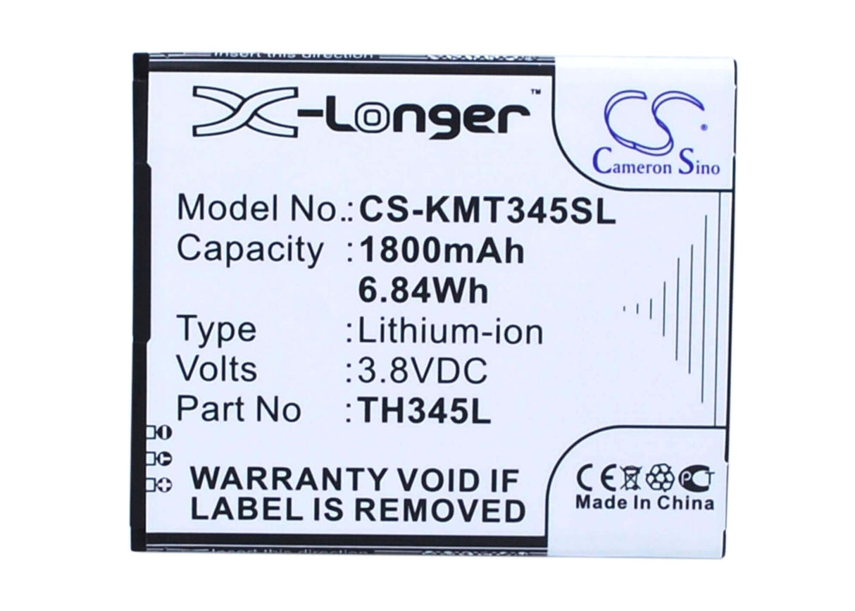 3.8V, Li-ion, 1800mAh, SmartPhone battery fits Allview, Kazam, Th345l, C6, C6 Quad 4g, 6.84Wh Mobile, SmartPhone Cameron Sino Technology Limited (Smartphone)