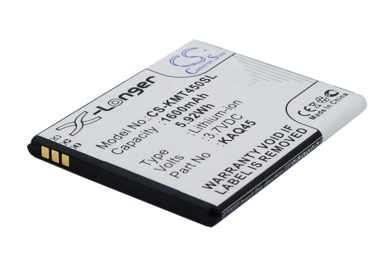 3.7V, Li-ion, 1600mAh, SmartPhone battery fits Kazam, Kaq45, Thunder 4.5, Thunder Q4.5, 5.92Wh Mobile, SmartPhone Cameron Sino Technology Limited (Suspended)