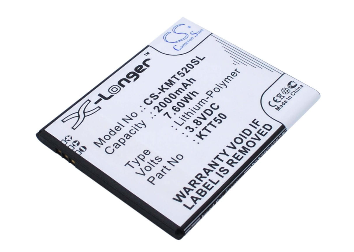 3.8V, Li-Polymer, 1700mAh, SmartPhone battery fits Kazam, Ktt50, Tornado 2, Tornado2 5.0, 6.46Wh Mobile, SmartPhone Cameron Sino Technology Limited (Smartphone)