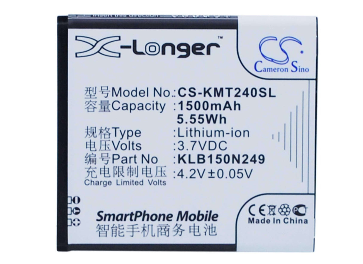 3.7V, Li-ion, 1500mAh, SmartPhone battery fits Kazam, Klb150n249, Luxury 3, 5.55Wh Mobile, SmartPhone Cameron Sino Technology Limited (Suspended)