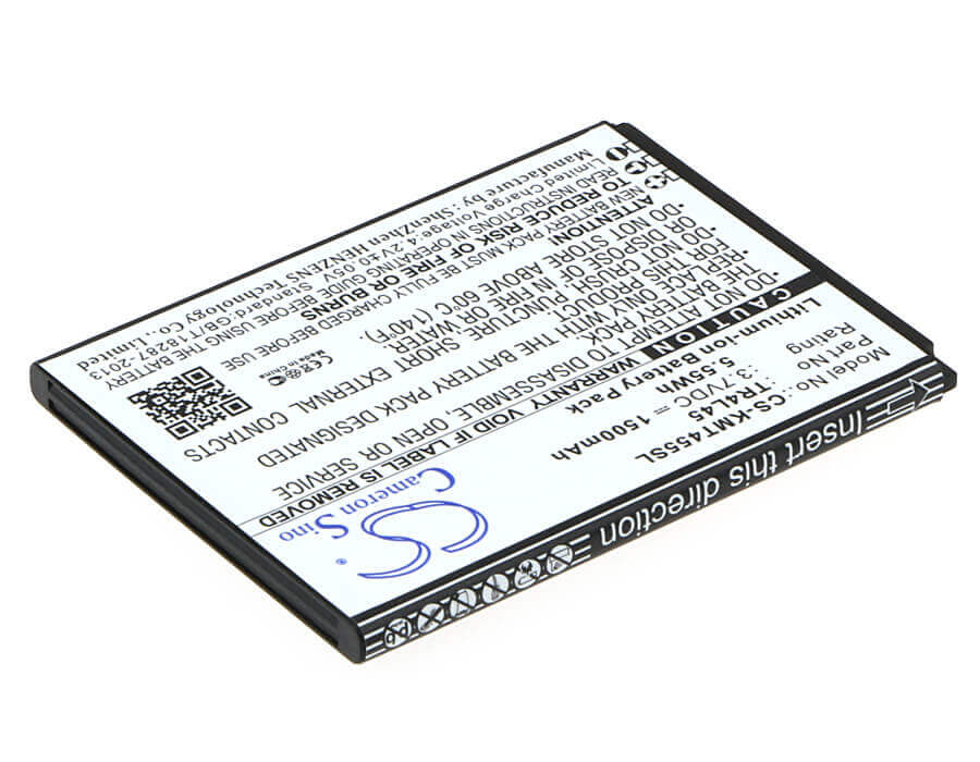 3.7V, Li-ion, 1500mAh, SmartPhone battery fits Kazam, Tr4l45, Trooper 445l, 5.55Wh Mobile, SmartPhone Cameron Sino Technology Limited (Smartphone)
