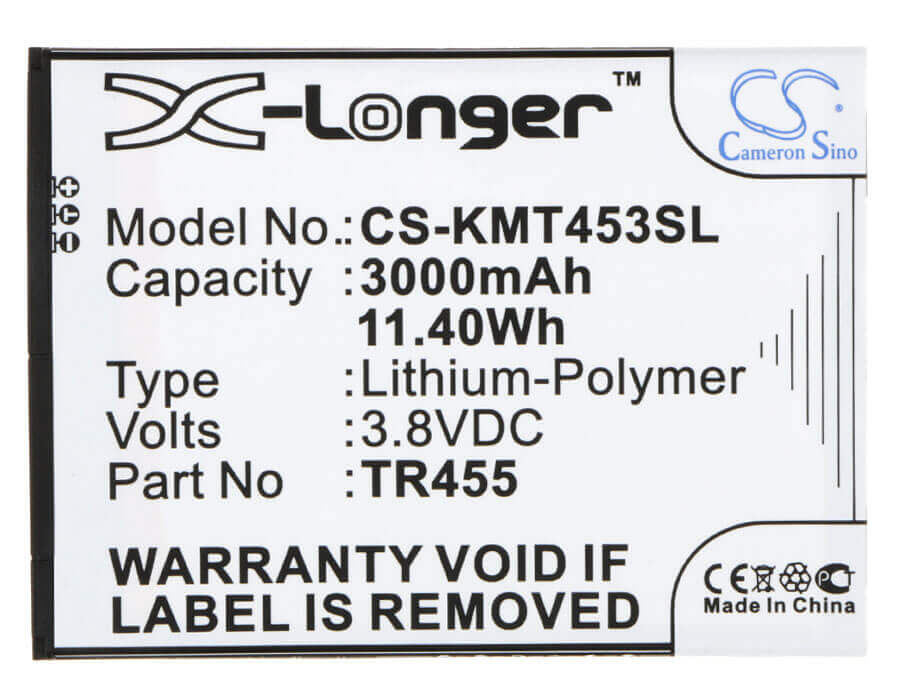 3.8V, Li-Polymer, 3000mAh, SmartPhone battery fits Kazam, Tr455, Tr45544044-01, Trooper 445, 11.4Wh Mobile, SmartPhone Cameron Sino Technology Limited (Suspended)