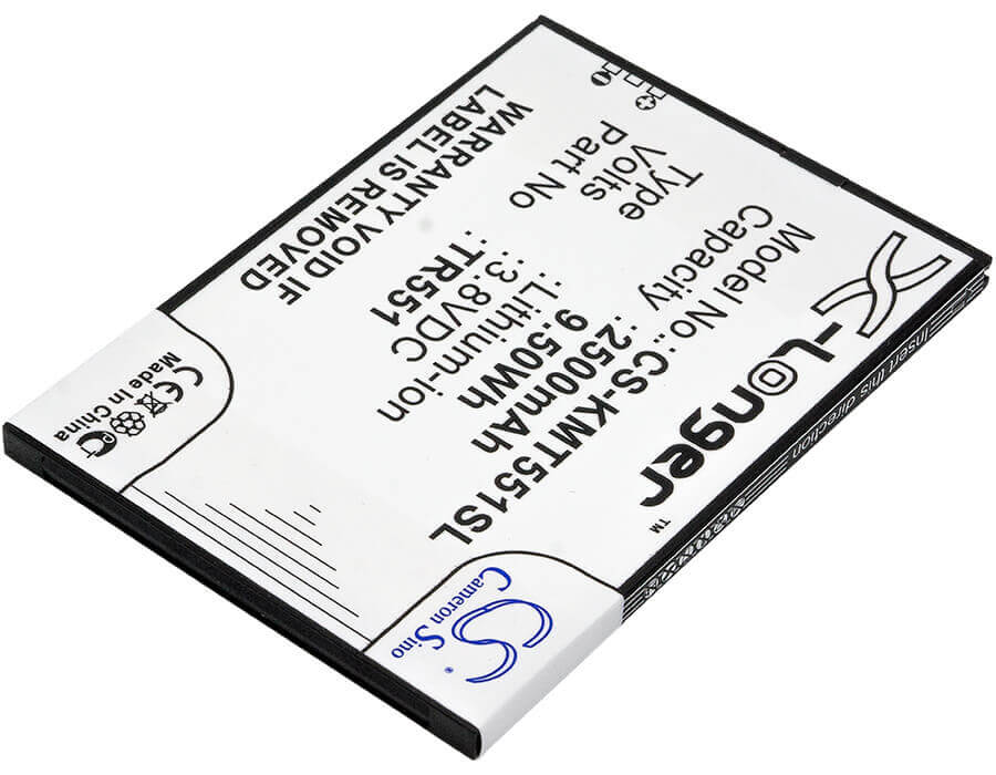 3,8V, Li-Polymer, 2500mAh, Batterie de smartphone compatible avec Kazam, Tr551, Trooper 551, 9,5Wh Mobile, Smartphone Cameron Sino Technology Limited (Suspendu)