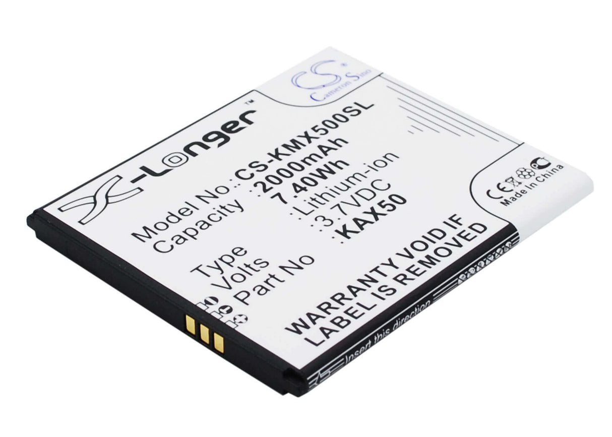 3.7V, Li-ion, 2000mAh, SmartPhone battery fits Kazam, Kax50, Trooper X5.0, 7.4Wh Mobile, SmartPhone Cameron Sino Technology Limited (Smartphone)