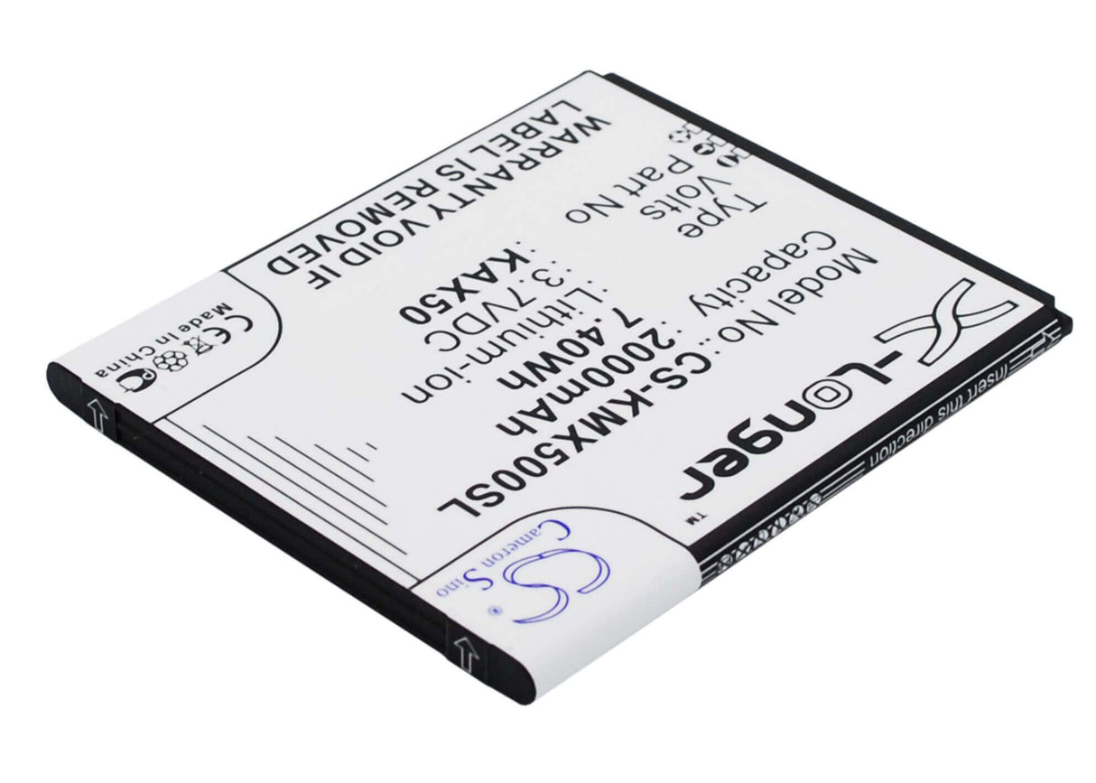 3.7V, Li-ion, 2000mAh, SmartPhone battery fits Kazam, Kax50, Trooper X5.0, 7.4Wh Mobile, SmartPhone Cameron Sino Technology Limited (Smartphone)