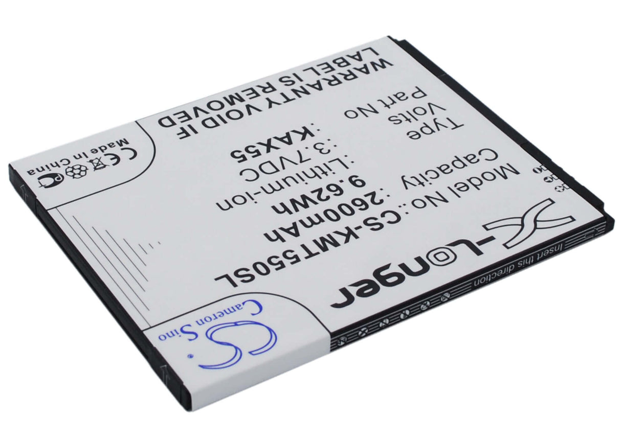 3.7V, Li-ion, 2600mAh, SmartPhone battery fits Kazam, Kax55, Trooper X5.5, 9.62Wh Mobile, SmartPhone Cameron Sino Technology Limited (Suspended)