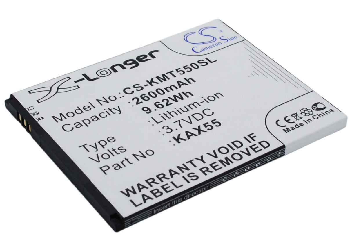 3.7V, Li-ion, 2600mAh, SmartPhone battery fits Kazam, Kax55, Trooper X5.5, 9.62Wh Mobile, SmartPhone Cameron Sino Technology Limited (Suspended)
