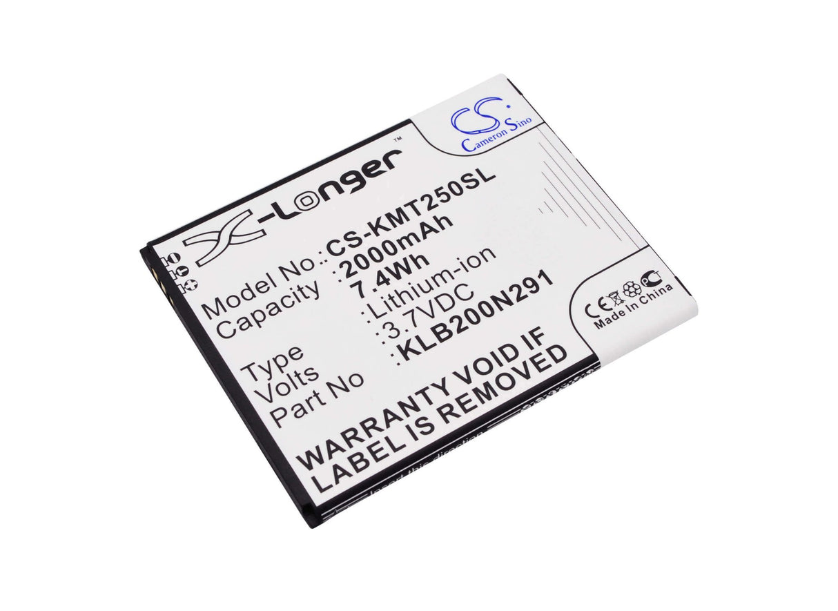 3.7V, Li-ion, 2000mAh, SmartPhone battery fits Kazam, 5834003661, Trooper 2 X5.0, Trooper2 5.0, 7.4Wh Mobile, SmartPhone Cameron Sino Technology Limited (Smartphone)