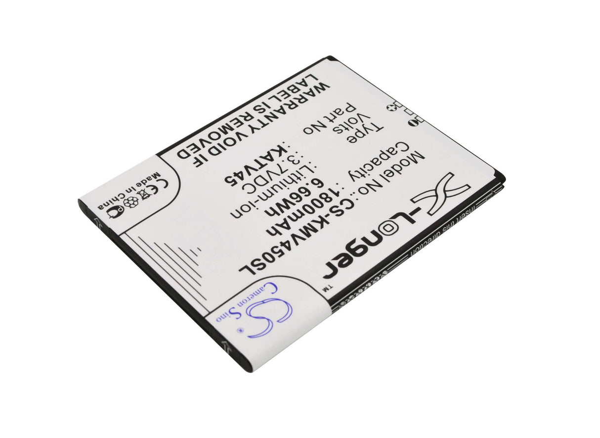 3.7V, Li-ion, 1800mAh, SmartPhone battery fits Kazam, Katv45, Tv 4.5, 6.66Wh Mobile, SmartPhone Cameron Sino Technology Limited (Smartphone)