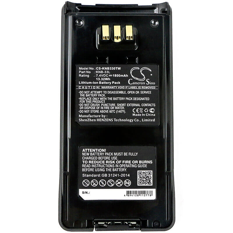 Two way radio battery For Kenwood TK-2180, Tk-3180, Tk-5210 7.4v, 1800mah - 13.32wh Two-Way Radio Cameron Sino Technology Limited