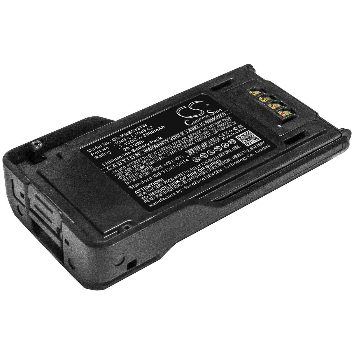 7.4V, Li-ion, 2800mAh, Two-Way Radio battery fits Kenwood, Knb-l1, Nx-5000, Nx-5200, 20.72Wh Two-Way Radio Cameron Sino Technology Limited