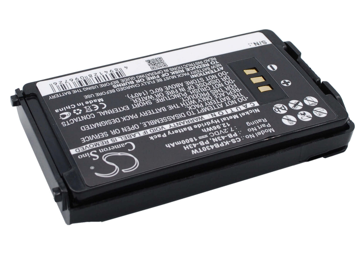 7.2V, Ni-MH, 1800mAh, Two-Way Radio battery fits Kenwood, Knb-43, Th-255a, Th-k2at, 12.96Wh Two-Way Radio Cameron Sino Technology Limited