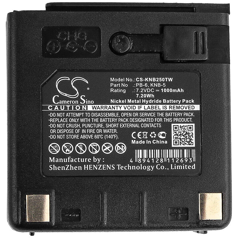 Battery For Kenwood Th25at, Th26at, Th45at 7.2v, 1000mah - 7.20wh Batteries for Electronics Cameron Sino Technology Limited (Suspended)