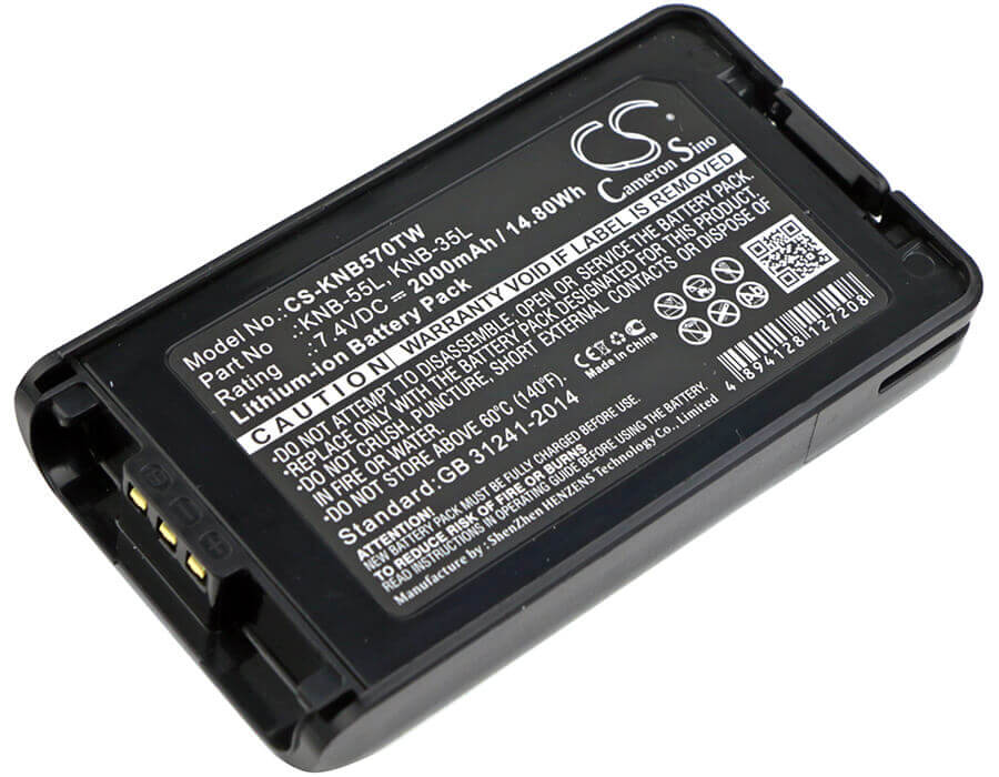 7.4V, Li-ion, 2000mAh, Two-Way Radio battery fits Kenwood, Knb-24l, Nx-220, Nx-320, 14.8Wh Two-Way Radio Cameron Sino Technology Limited
