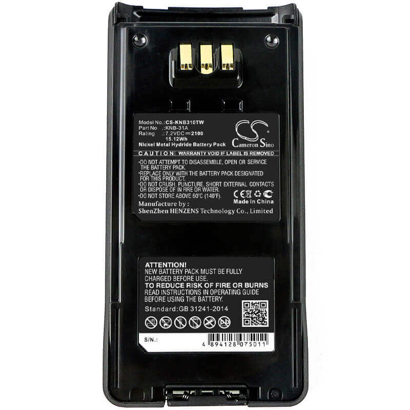 7.2V, Ni-MH, 2100mAh, Two-Way Radio battery fits Kenwood, Knb-41nc, TK-2810, Nx-410, 15.12Wh Two-Way Radio Cameron Sino Technology Limited