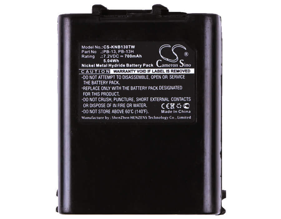 7.2V, Ni-MH, 700mAh, Two-Way Radio battery fits Kenwood, Pb-13, Th-26at, Th-27, 5.04Wh Two-Way Radio Cameron Sino Technology Limited
