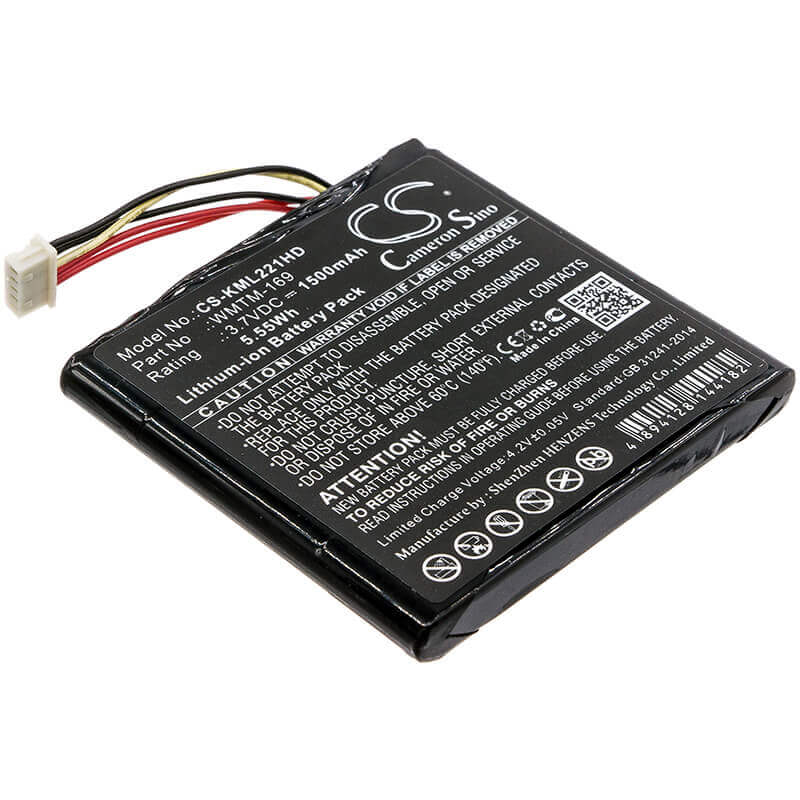 3.7V, Li-ion, 1500mAh, Storage battery fits Kingston, Wmtm-169, Mlw221, 5.55Wh Storage Cameron Sino Technology Limited