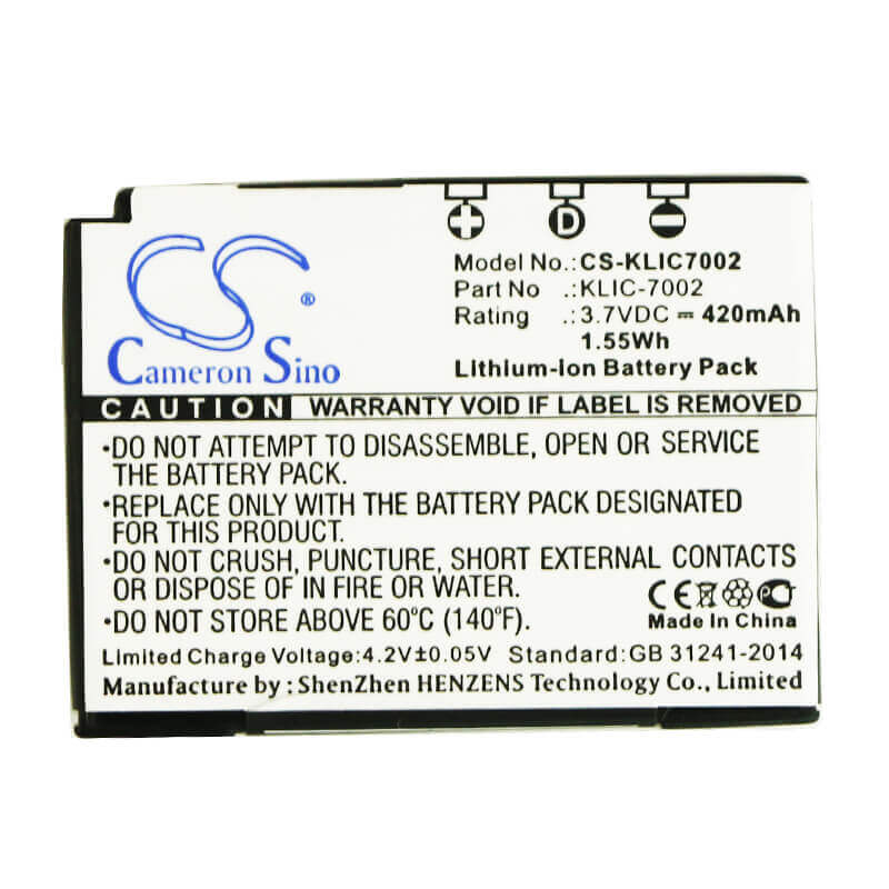 Battery For Kodak Easyshare V530, Easyshare V530 3.7v, 600mah - 2.22wh Camera Cameron Sino Technology Limited (Suspended)
