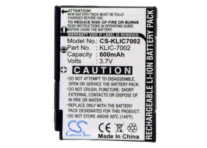 Battery For Kodak Easyshare V530, Easyshare V530 3.7v, 600mah - 2.22wh Camera Cameron Sino Technology Limited (Suspended)