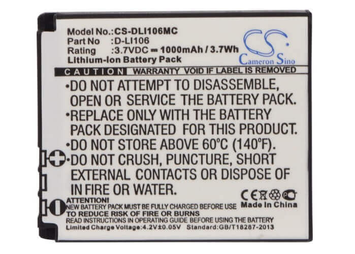 Camera Battery For Kodak Pixpro Sp1, Pixpro Sp1 3.7v, 1000mah - 3.70wh Camera Cameron Sino Technology Limited (Camera)