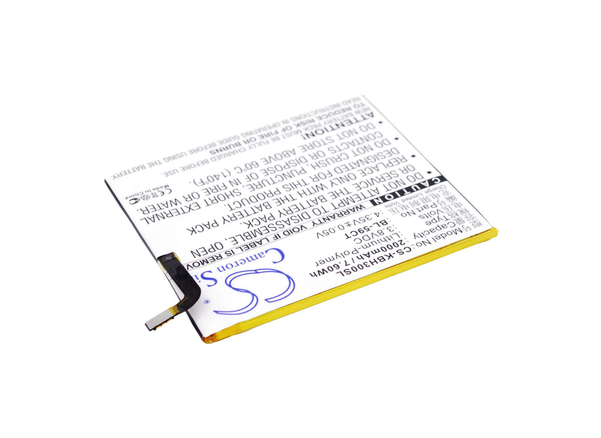 3.8V, Li-Polymer, 2000mAh, SmartPhone battery fits Koobee, Bl-59ct, H3, 7.6Wh Mobile, SmartPhone Cameron Sino Technology Limited (Suspended)