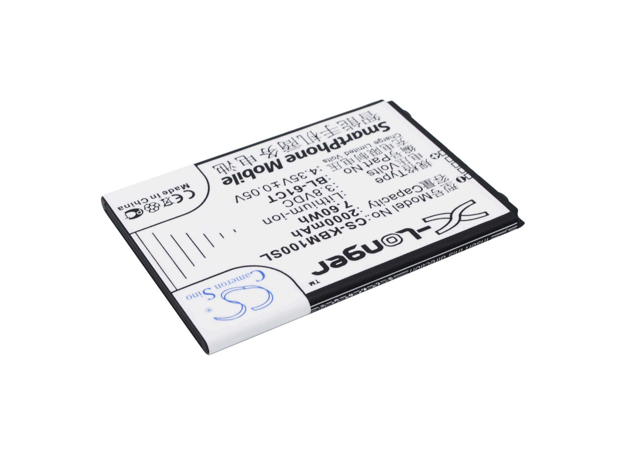 3.8V, Li-ion, 2000mAh, SmartPhone battery fits Koobee, Bl-61ct, M100, S100, 7.6Wh Mobile, SmartPhone Cameron Sino Technology Limited (Smartphone)