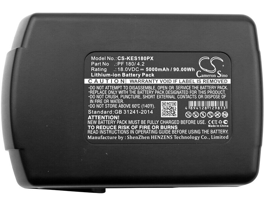 Power Tools Battery For Kress, 180 Afb 18v, 5000mah - 90.00wh Power Tools Cameron Sino Technology Limited (Power Tools)