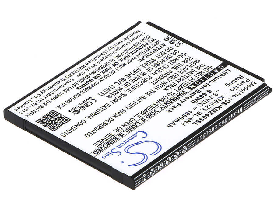 3.7V, Li-ion, 1800mAh, SmartPhone battery fits Kruger&matz, Bl-4n-i, Andromax I6c, Km0403, 6.66Wh Mobile, SmartPhone Cameron Sino Technology Limited (Smartphone)