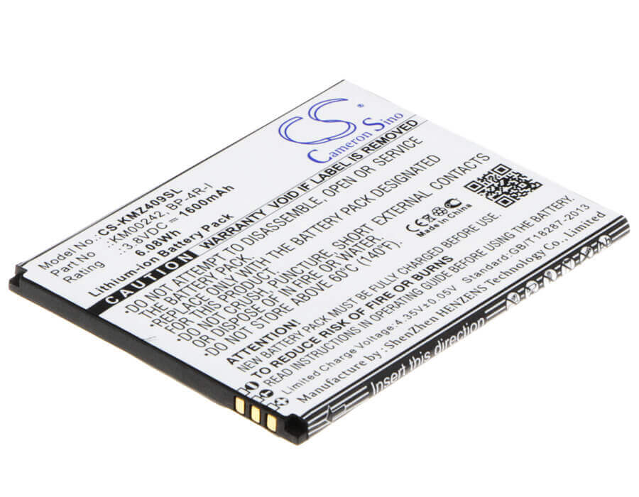 Battery For Kruger&matz Soul, Km0409, Soul 2 3.8v, 1600mah - 6.08wh Batteries for Electronics Cameron Sino Technology Limited (Suspended)