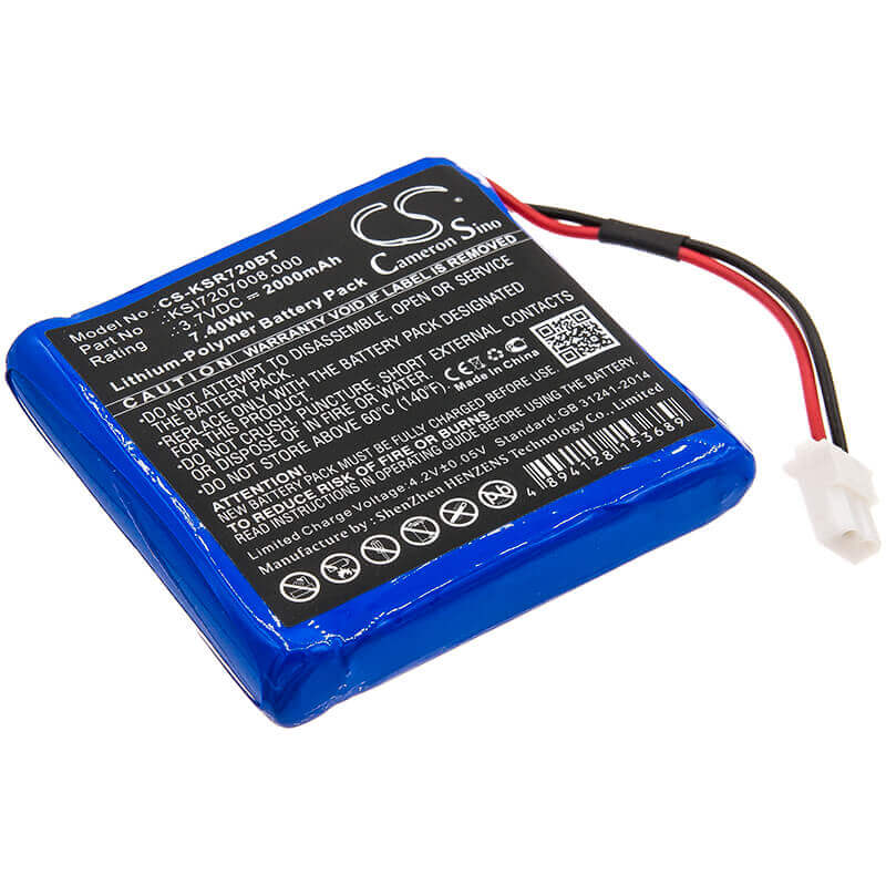 Li-Polymer, Alarm Battery For Ksenia, Duo Wireless Repeater, Radius Indoor Siren 3.7v, 2000mah - 7.40wh Alarm System Cameron Sino Technology Limited