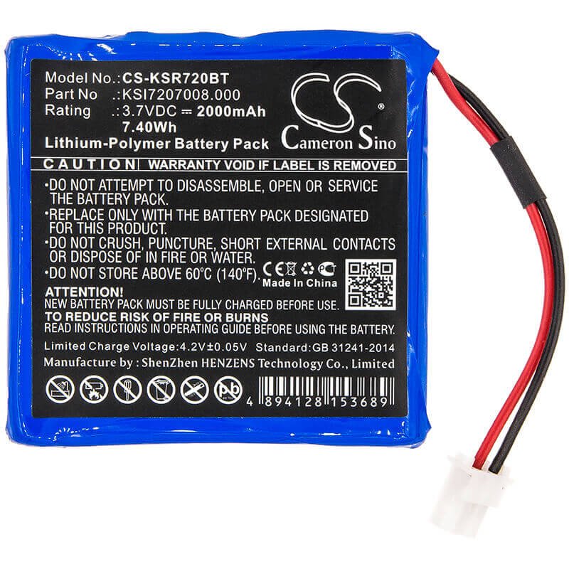 Li-Polymer, Alarm Battery For Ksenia, Duo Wireless Repeater, Radius Indoor Siren 3.7v, 2000mah - 7.40wh Alarm System Cameron Sino Technology Limited