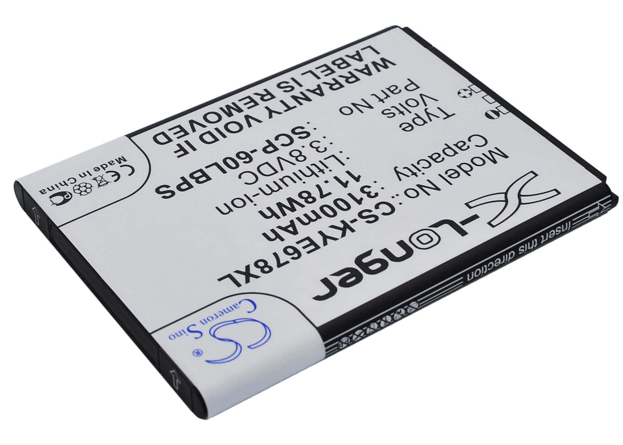 3.8V, Li-ion, 3100mAh, SmartPhone battery fits Kyocera, 5aaxbt076gea, Brigadier, Duraforce, 11.78Wh Mobile, SmartPhone Cameron Sino Technology Limited (Smartphone)