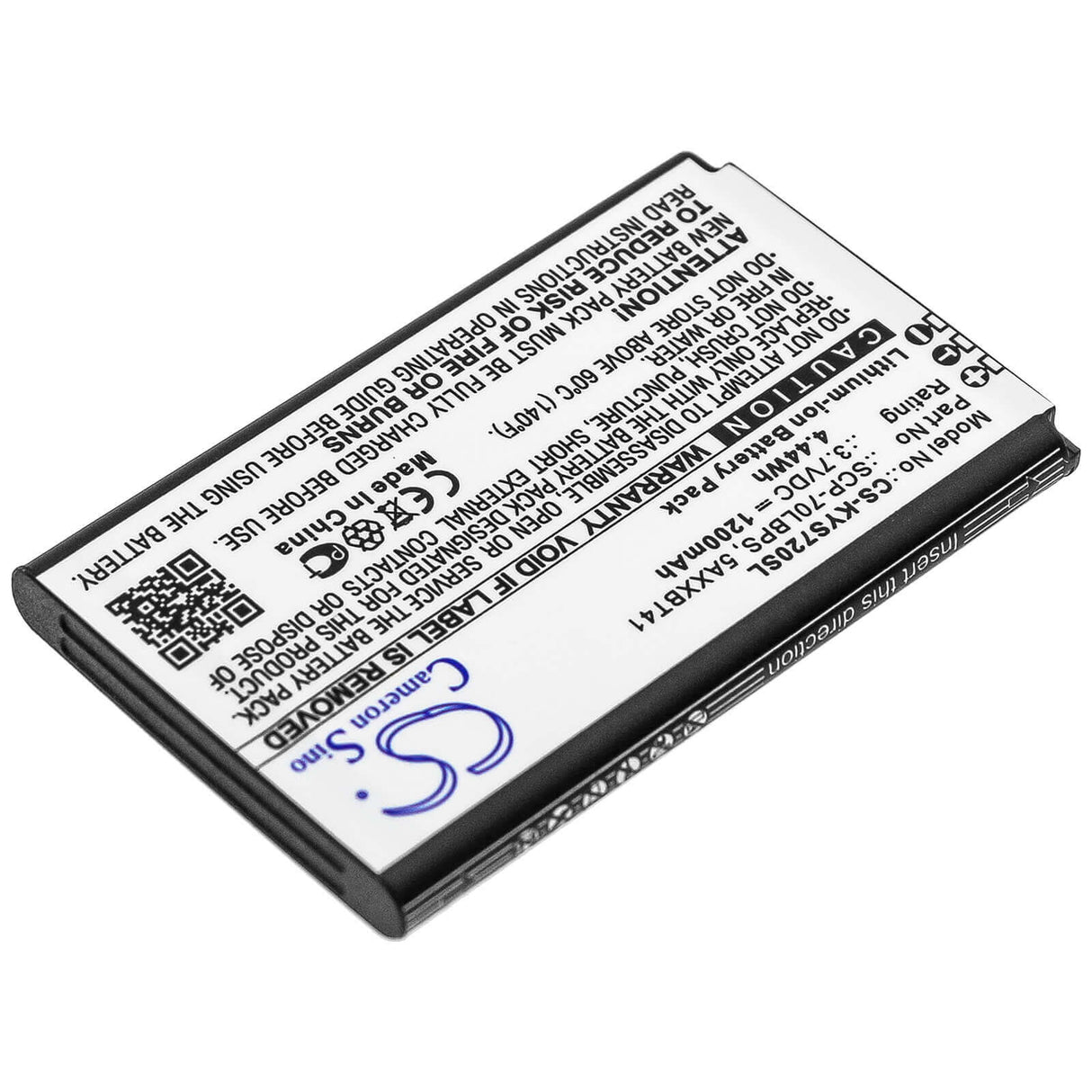 3.8V, Li-ion, 1200mAh, SmartPhone battery fits Kyocera, 5axxbt41, Cadence Lte, S2720, 4.56Wh Mobile, SmartPhone Cameron Sino Technology Limited (Smartphone)