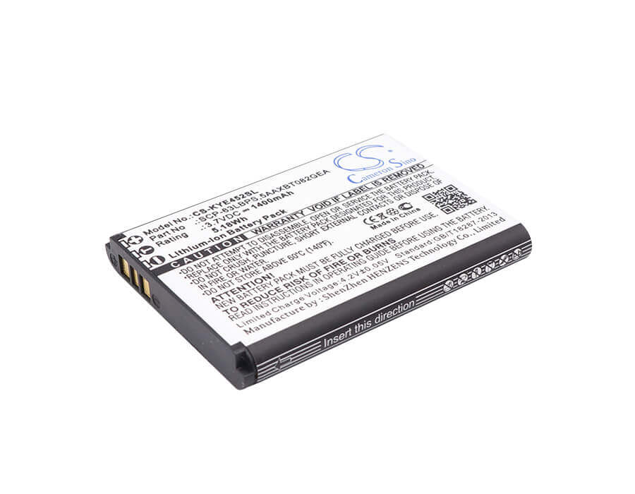 3.7V, Li-ion, 1400mAh, SmartPhone battery fits Kyocera, 5aaxbt082GEB, Dura Xv+, Duraxa, 5.18Wh Mobile, SmartPhone Cameron Sino Technology Limited (Smartphone)