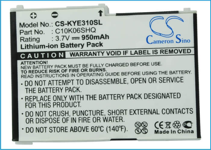 Battery For Kyocera E3100, Rio E3100, Loft S2300 3.7v, 950mah - 3.52wh Batteries for Electronics Cameron Sino Technology Limited (Suspended)