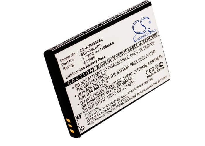 3.7V, Li-ion, 1100mAh, SmartPhone battery fits Kyocera, Kaba-01, Echo, M9300, 4.07Wh Mobile, SmartPhone Cameron Sino Technology Limited (Smartphone)
