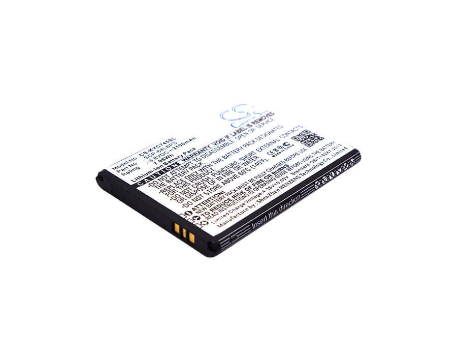 3.8V, Li-ion, 2100mAh, SmartPhone battery fits Kyocera, 5aaxbt088jaa, C6740, C6740 Lte, 7.98Wh Mobile, SmartPhone Cameron Sino Technology Limited (Smartphone)