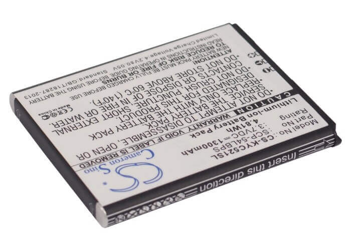 3.7V, Li-ion, 1300mAh, SmartPhone battery fits Kyocera, 5aaxbt063gea, C5215, Hydro Edge, 4.81Wh Mobile, SmartPhone Cameron Sino Technology Limited (Smartphone)