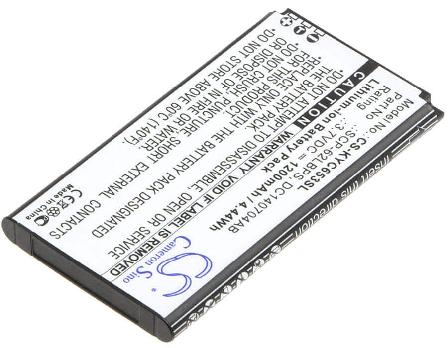 Batterie de smartphone 3,7V, Li-ion, 1200mAh, compatible avec Kyocera, Dc140704ab, C6530, C6530n, 4,44Wh Mobile, Smartphone Cameron Sino Technology Limited (Smartphone)