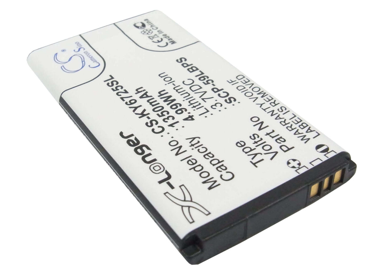 3.7V, Li-ion, 1350mAh, SmartPhone battery fits Kyocera, Scp-59lbps, C6725, C6730, 5Wh Mobile, SmartPhone Cameron Sino Technology Limited (Smartphone)