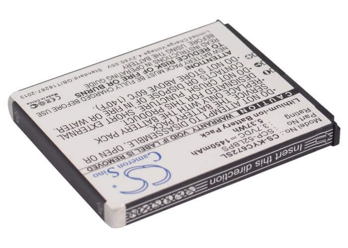 3.7V, Li-ion, 1450mAh, batterie pour smartphone compatible avec Kyocera, 5aaxbt059gea, C6522, C6522n, 5.37Wh Mobile, Smartphone Cameron Sino Technology Limited (Smartphone)