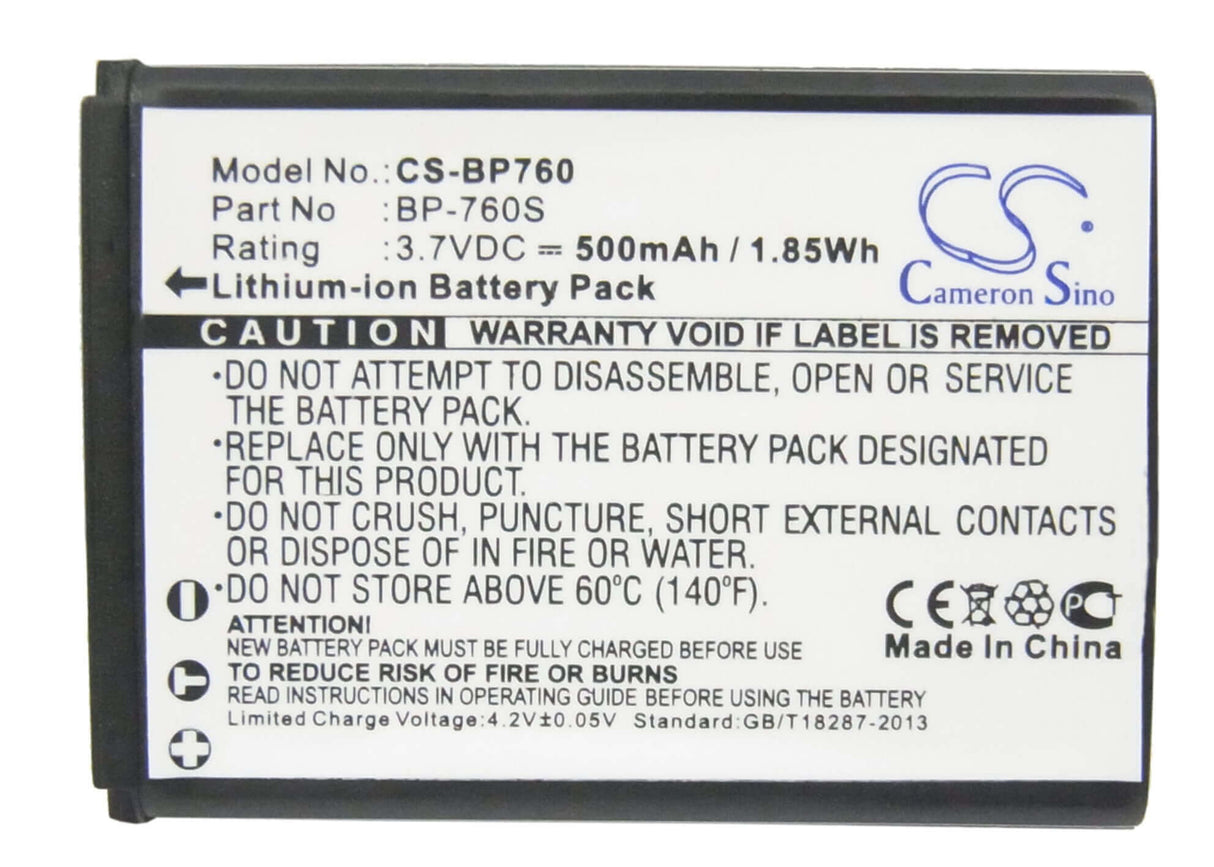 Battery For Kyocera I4r, I4rb, I4rbk 3.7v, 500mah - 1.85wh Camera Cameron Sino Technology Limited (Suspended)