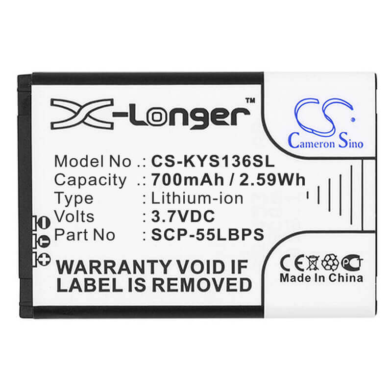 3.7V, Li-ion, 700mAh, SmartPhone battery fits Kyocera, 5aaxbt067gea, Jax S1360, Rally S1370, 2.59Wh Mobile, SmartPhone Cameron Sino Technology Limited (Smartphone)