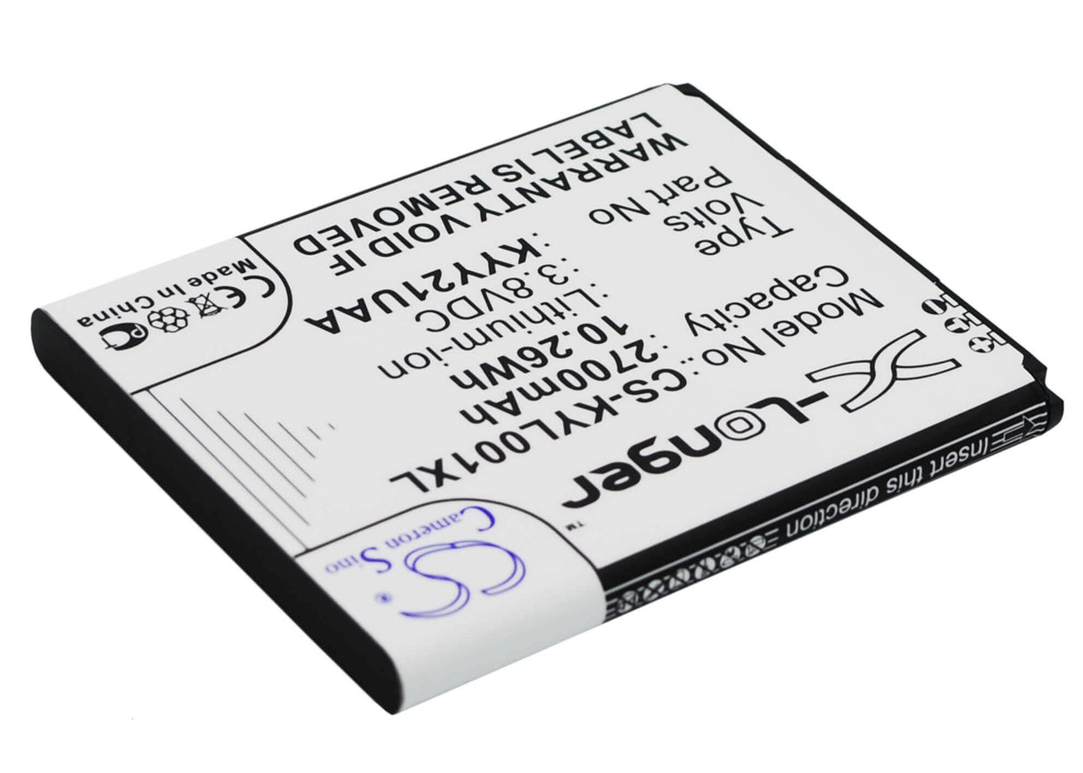 3.8V, Li-ion, 2700mAh, SmartPhone battery fits Kyocera, Kyy21uaa, Urbano L01, 10.26Wh Mobile, SmartPhone Cameron Sino Technology Limited (Suspended)