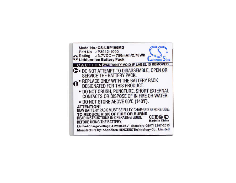 3,7V, Li-ion, 750mAh, Batterie médicale compatible avec Labnet, P3942-1000, Biopette Plus 100-1000ml, 2,78Wh Médical Cameron Sino Technology Limited (Médical)