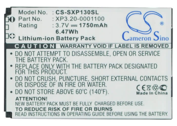3.7V, Li-ion, 1750mAh, SmartPhone battery fits Land Rover, Sonim, Socketmobile, Seals, Bat-01750-01 S, S1, S2, 6.48Wh Mobile, SmartPhone Cameron Sino Technology Limited (Smartphone)