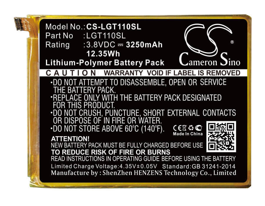 3.8V, Li-Polymer, 3250mAh, SmartPhone battery fits Leagoo, T1 Plus, 12.35Wh Mobile, SmartPhone Cameron Sino Technology Limited (Smartphone)