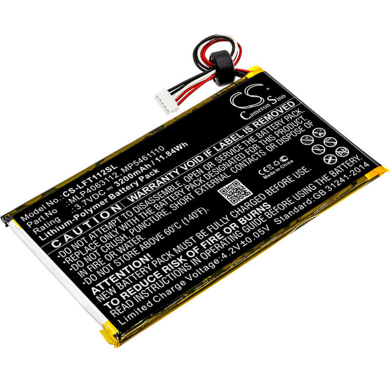 3.7V, Li-Polymer, 3200mAh, Tablet battery fits Leapfrog, 800-10067, Leappad 31565, Leappad Platinum Kids Learning, 11.84Wh Tablet Cameron Sino Technology Limited